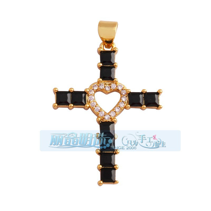 Heart Cross Black