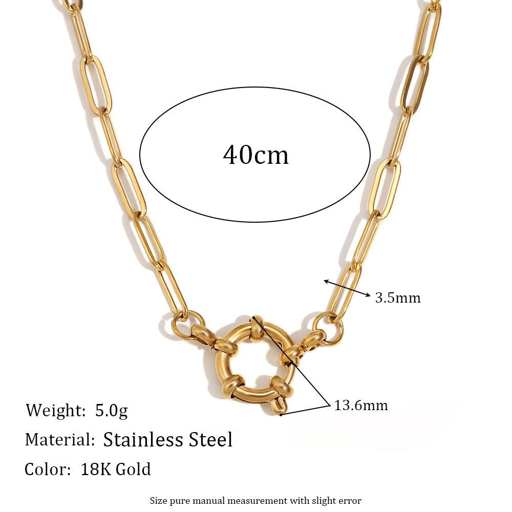 Gold Paperclip Chain Sailor Clasp 40cm