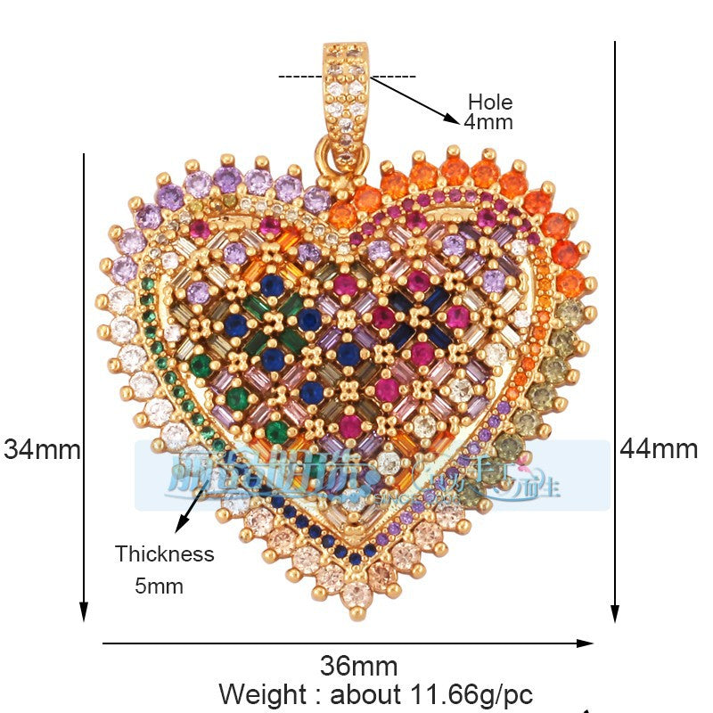 Rainbow Heart Large