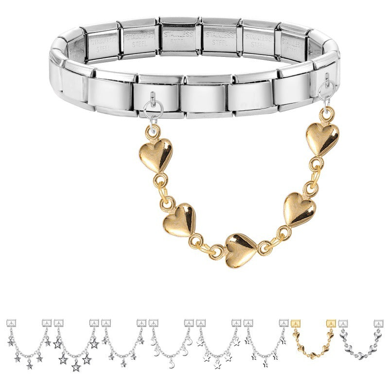 Chain Link Charms, Hearts, Stars and Moons