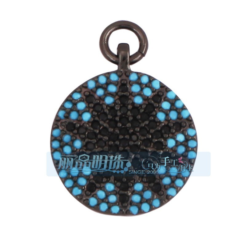 Turquoise Sun Disc Black