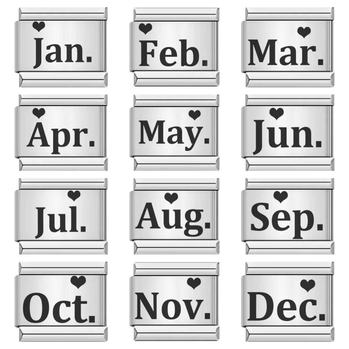 Month Charms, January to December