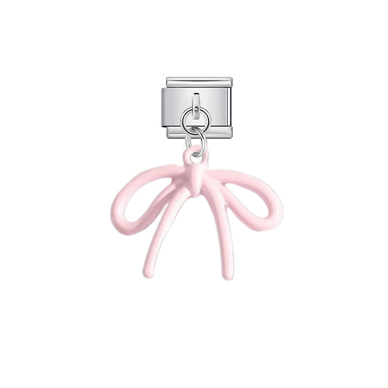 Pink Ribbon Bow Dangle Charms