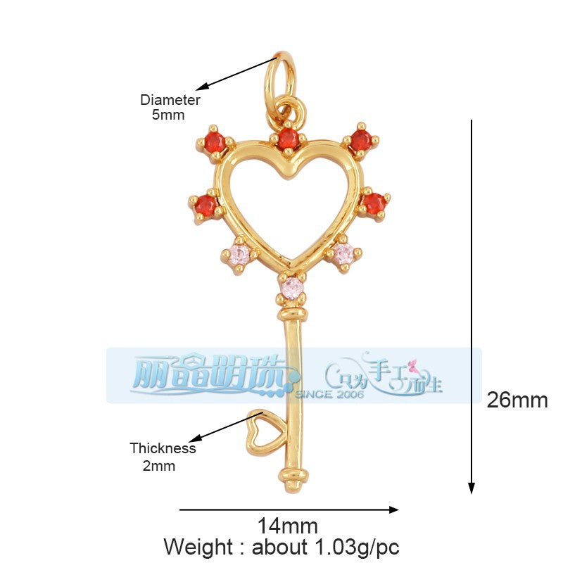 Red Gem Heart Key