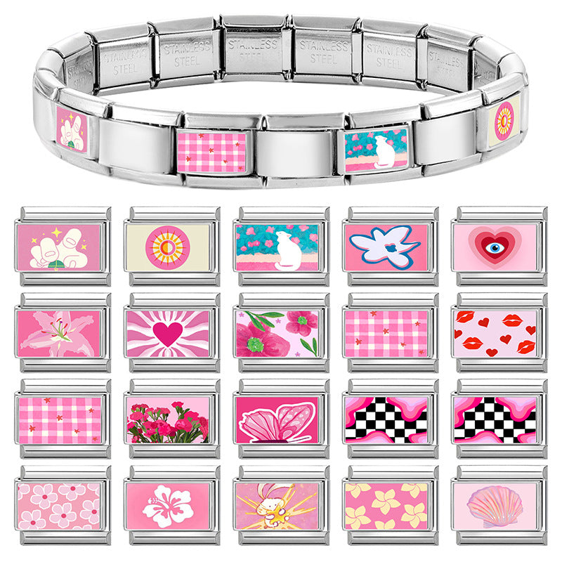 Pink Photo Charms, Flowers and Hearts