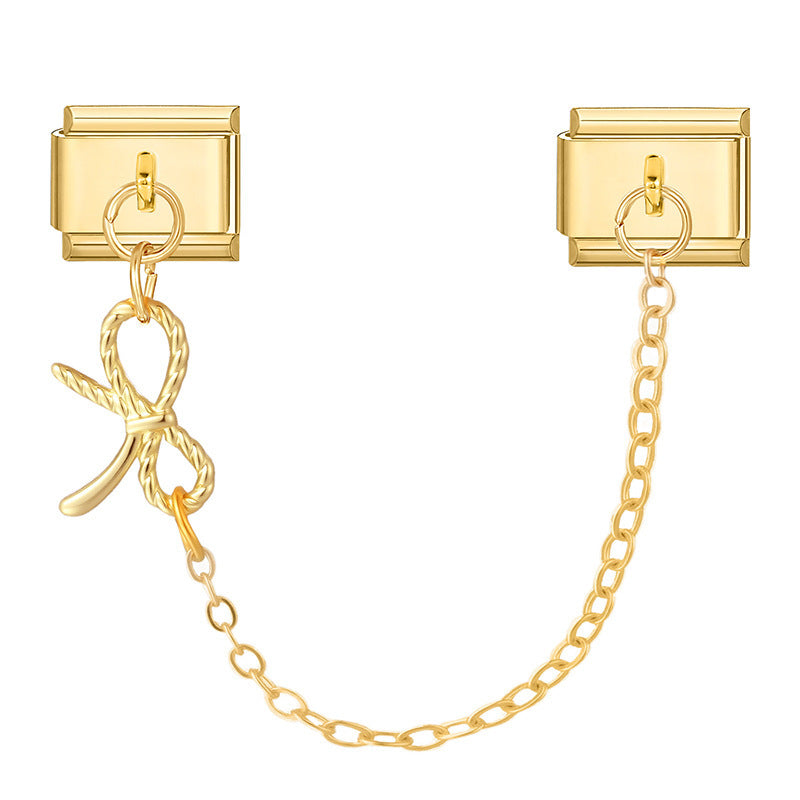 Gold Chain Charms, Two Links