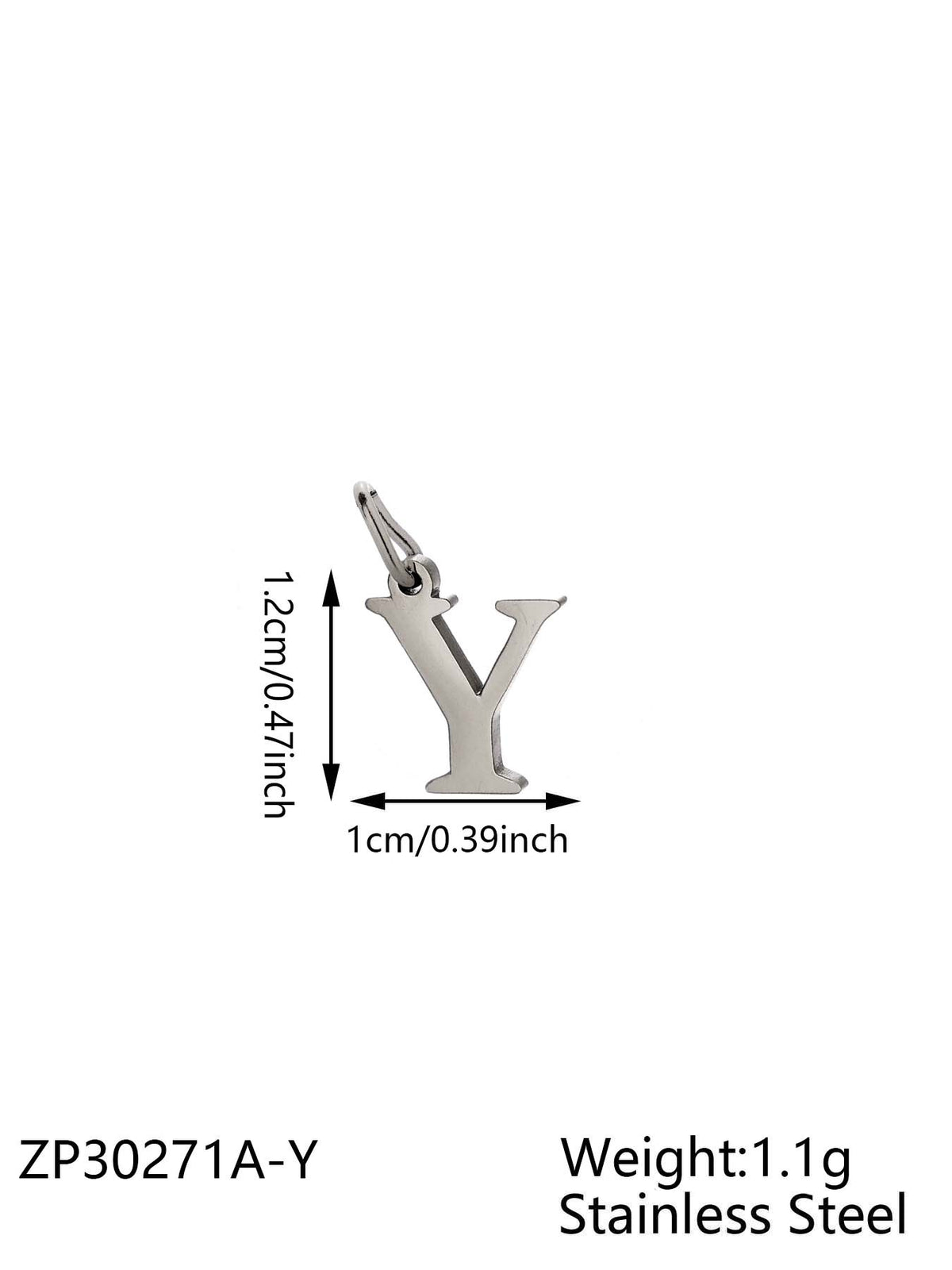 Silver Letter Y