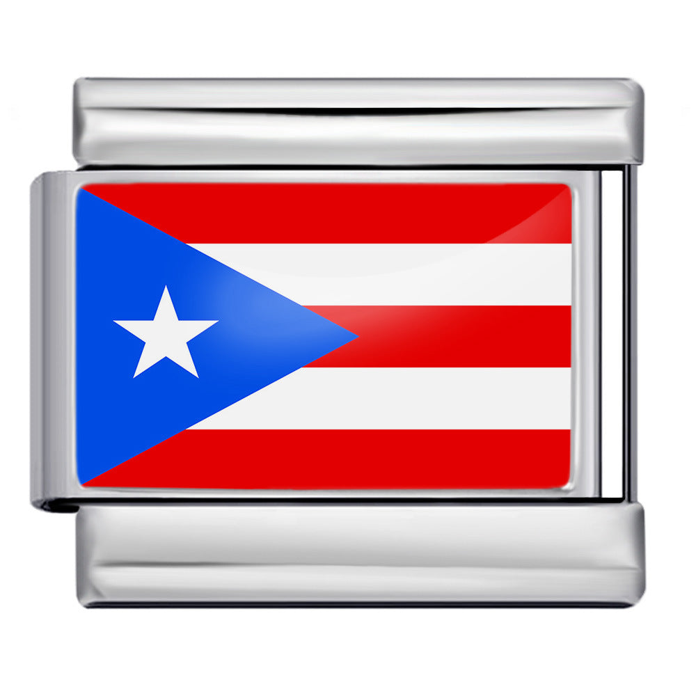 Puerto Rico Flag, Silver