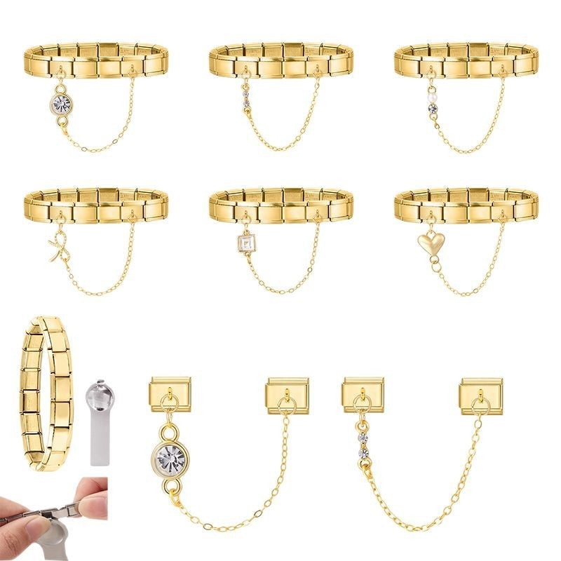 Gold Chain Charms, Two Links