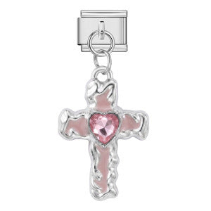 Cross with Pink Heart