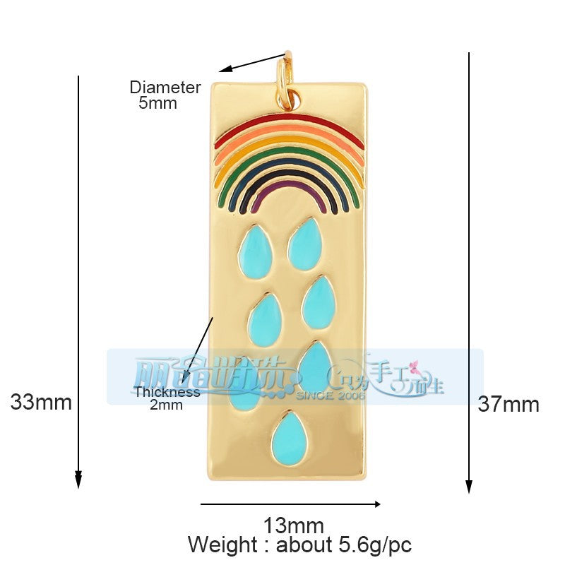 Rainbow and Raindrops Tag