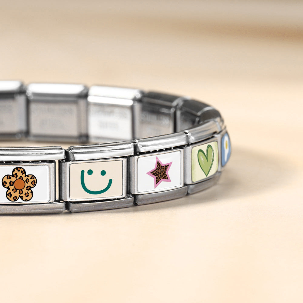 Flower and Smiley Charms, Silver and Gold