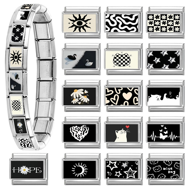 Black and White Charms, Cats and Stars