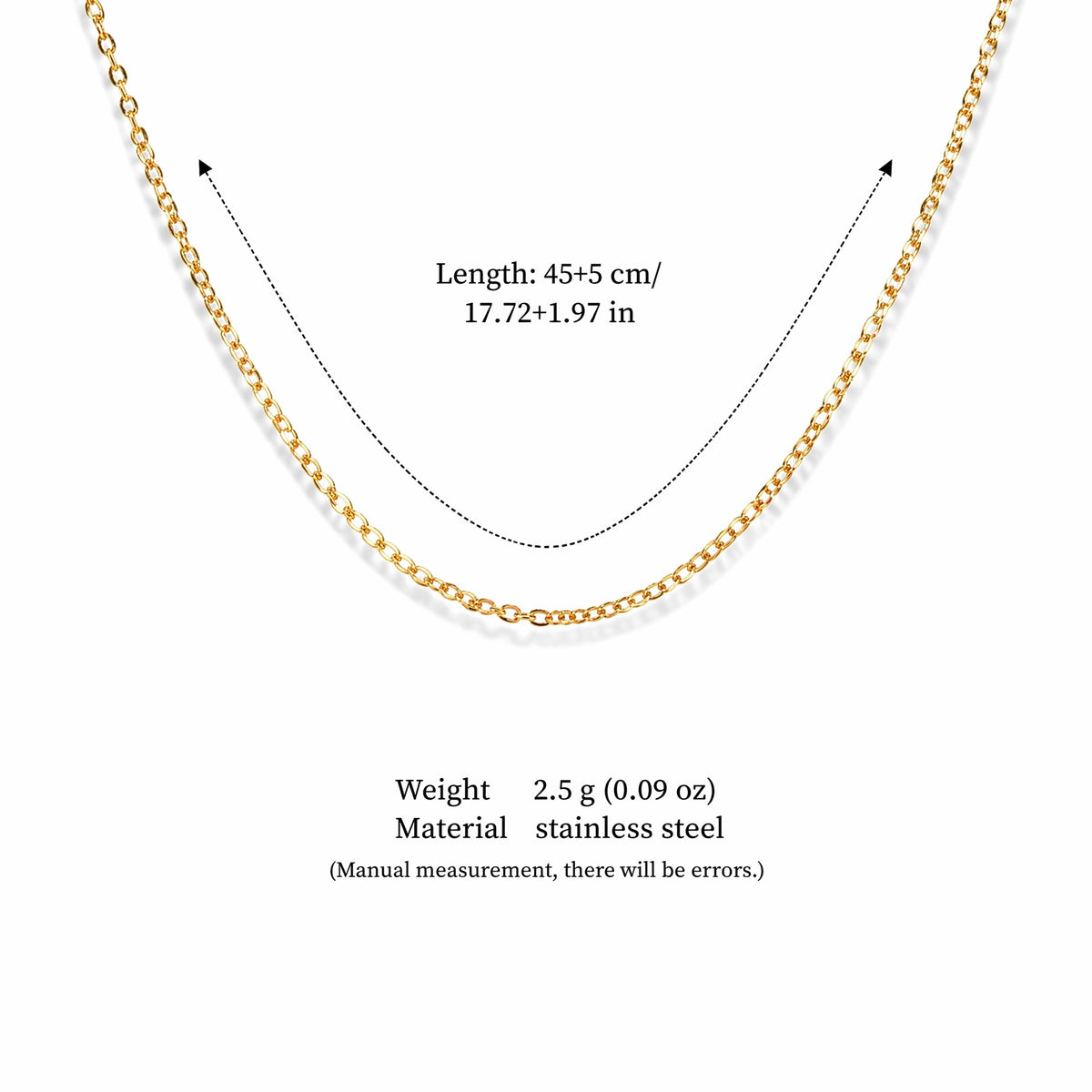 Gold Cable Chain 45cm
