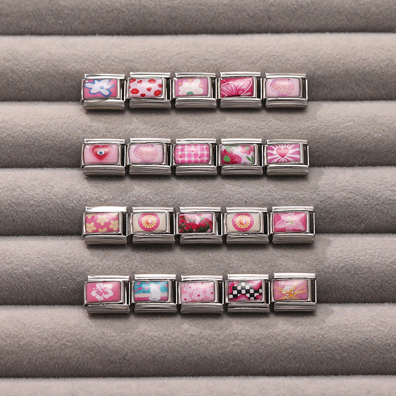 Pink Photo Charms, Flowers and Hearts