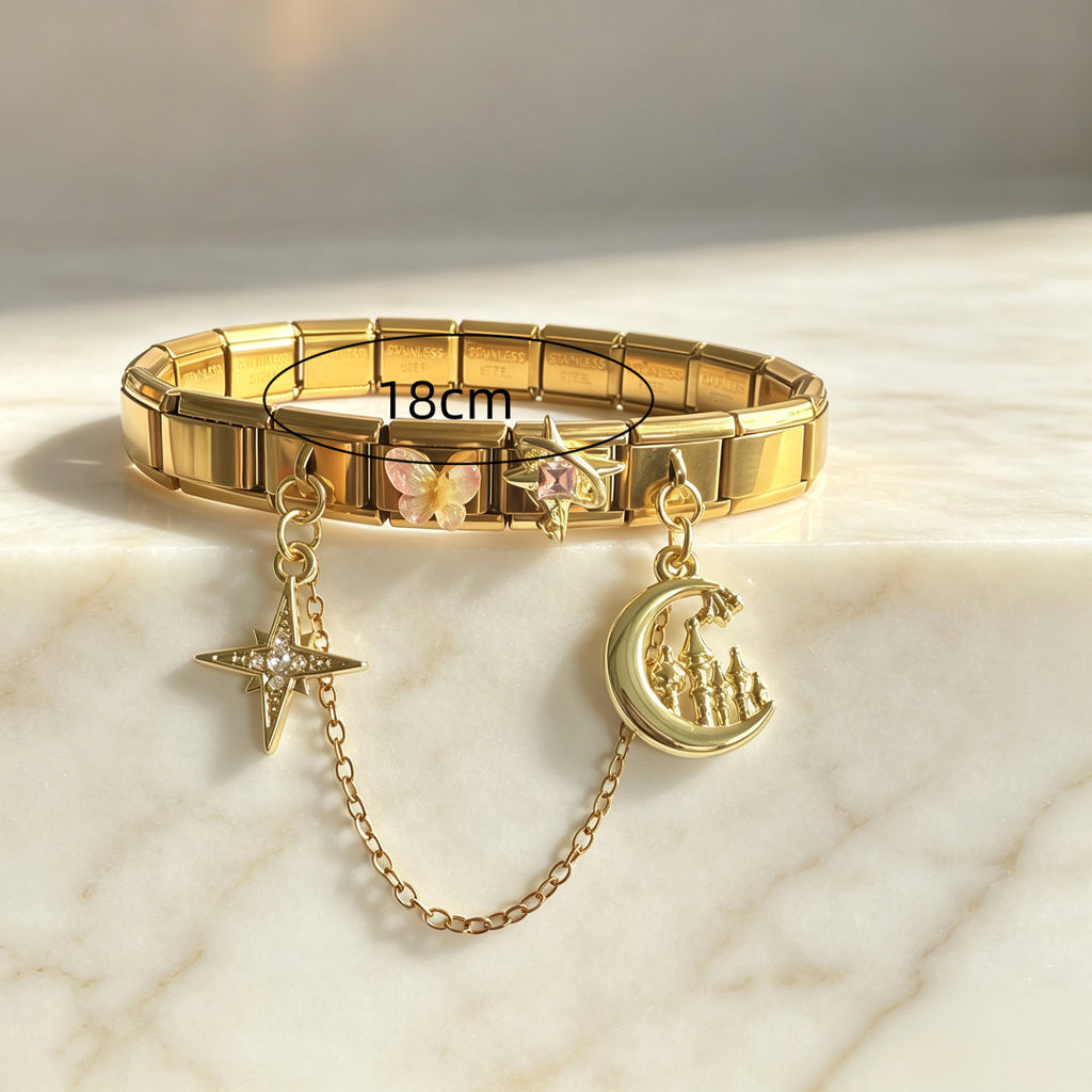 Cross-border fashionable Italian modular bracelet, hexagram butterfly elegant modular bracelet