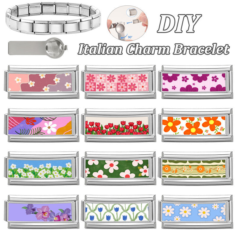 Long Floral Charms, Double Width