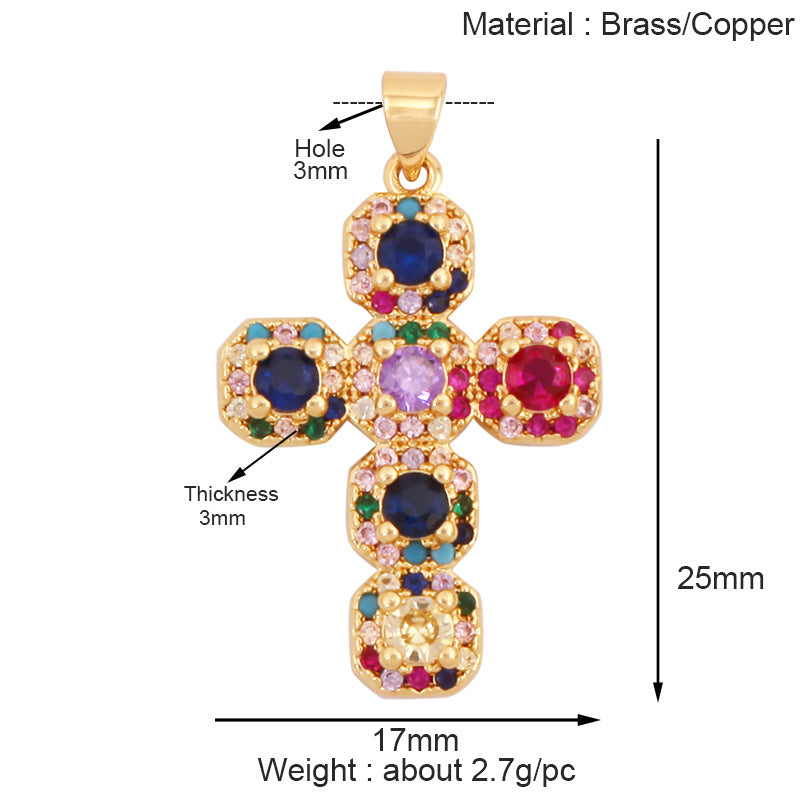 Cross and Mary Medal Necklace Pendants
