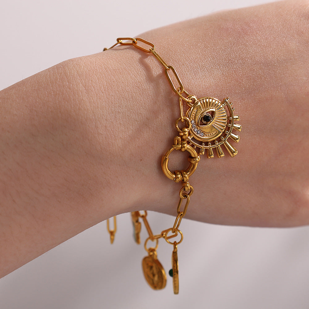 Evil Eye, Hamsa and Angel Necklace Charms