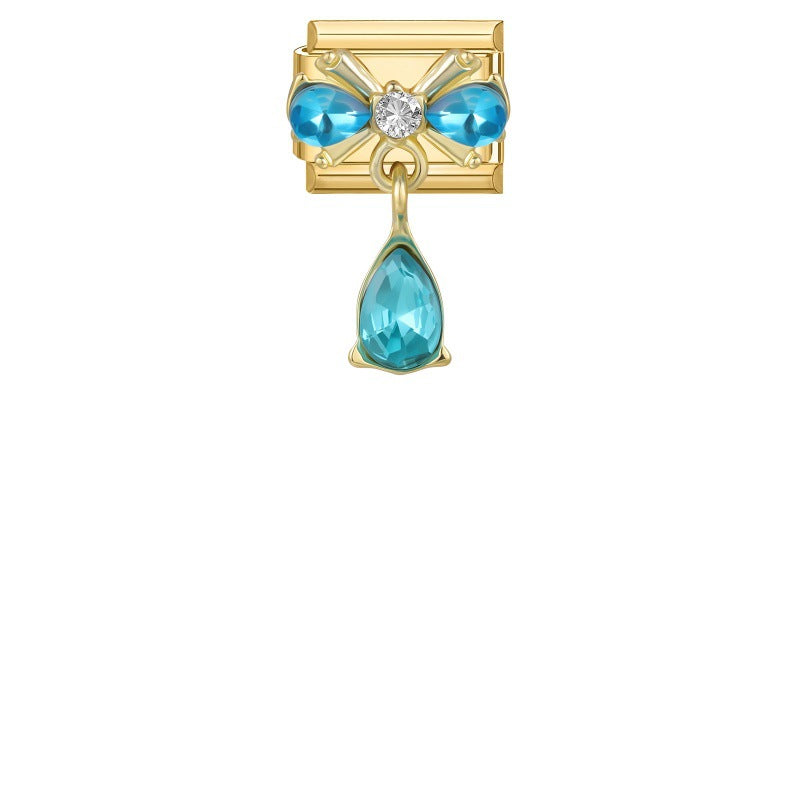 Blue Bow with Blue Drop