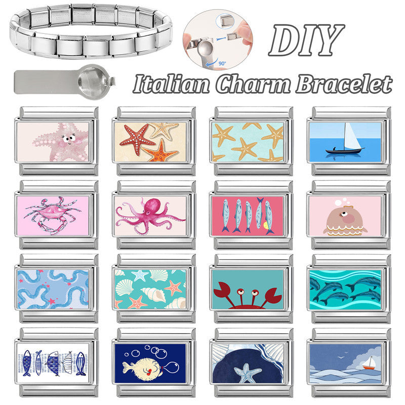 Ocean Print Charms