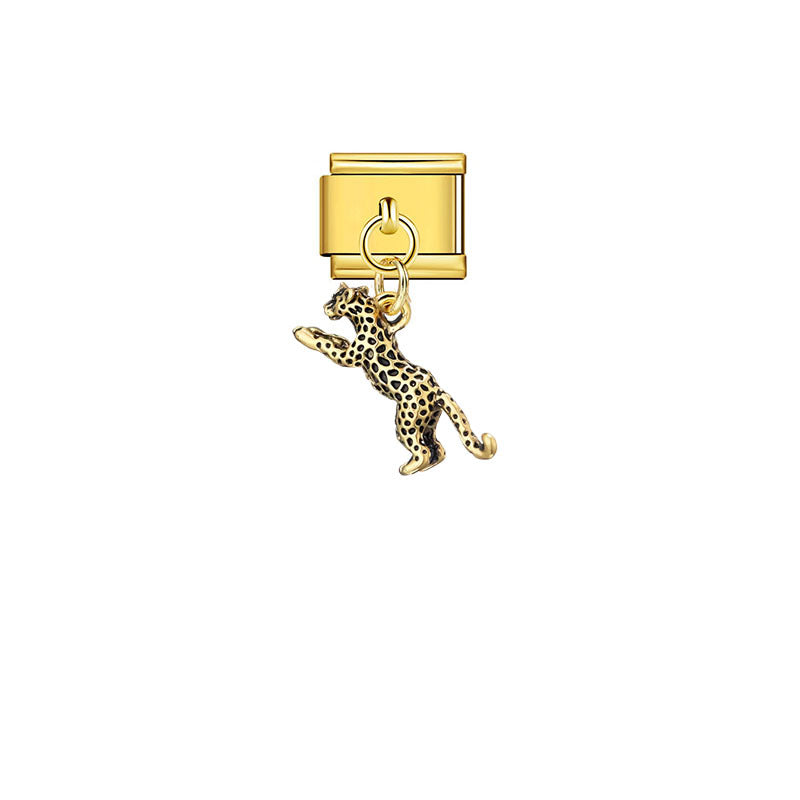 Gold Enamel Dangle Charms, Mixed Designs