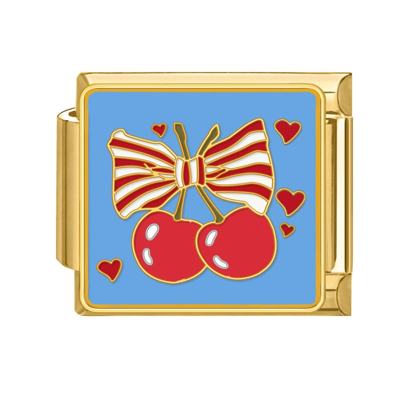 Cherries with Striped Bow