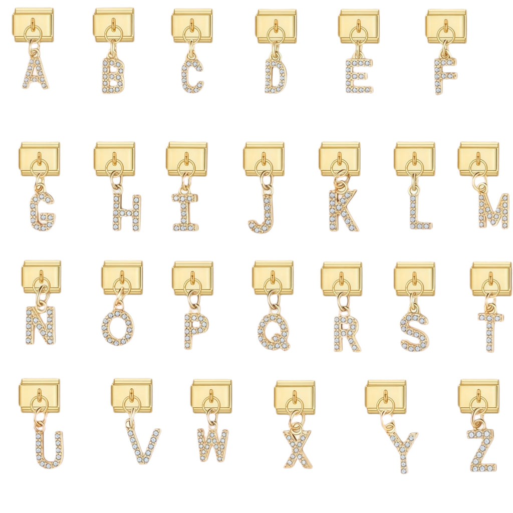 Gold Letter Dangle Charms A to Z