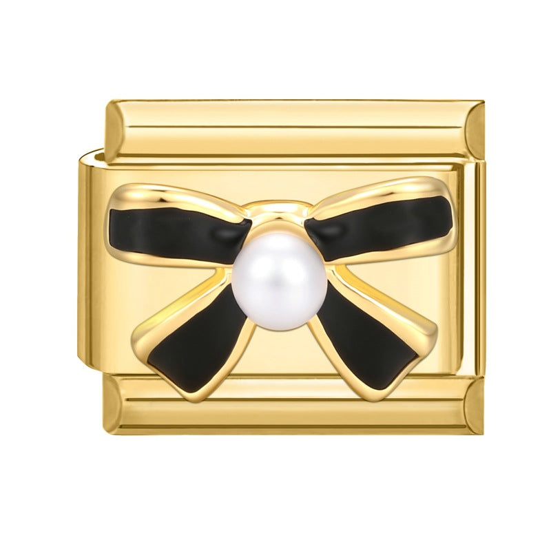Black Bow with Pearl