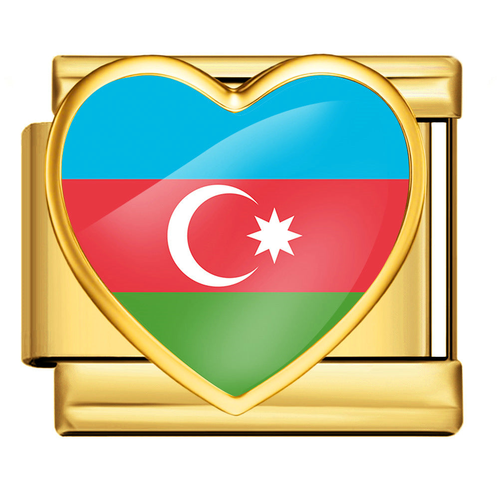 Gold National Flag Charms