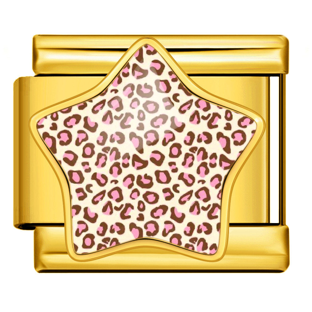 Gold Cream Pink Leopard