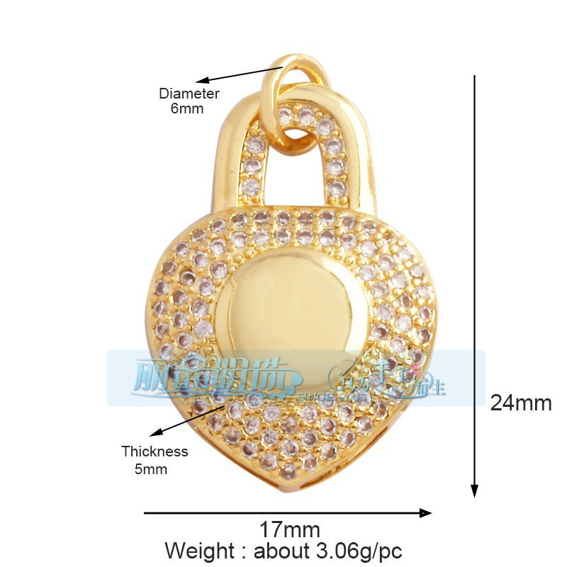Heart Padlock with Crystals