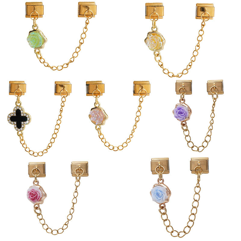 Gold Flower Chain Charms